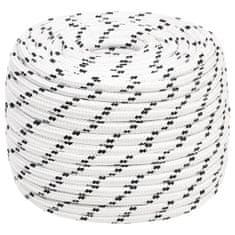 Greatstore Splétané lodní lano bílé 12 mm x 25 m polyester