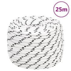 Greatstore Splétané lodní lano bílé 12 mm x 25 m polyester