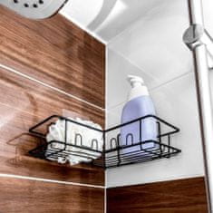 Rohová koupelnová polička pro sprchový kout