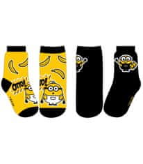 E plus M Dětské ponožky Mimoni černé a žluté 2ks 23-34