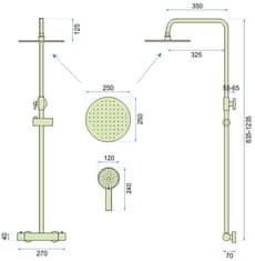 BPS-koupelny Sprchový komplet s termostatickou baterií REA VINCENT černý mat
