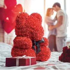 VIVVA® Luxusní Medvídek s růžemi, unikátní valentýnský dárek, 500+ růží, 25cm | LOVEBEAR