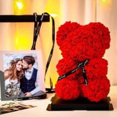 VIVVA® Luxusní Medvídek s růžemi, unikátní valentýnský dárek, 500+ růží, 25cm | LOVEBEAR