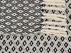 Beliani Bavlněná deka 125 x 150 cm černá/ bílá CHYAMA