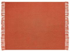 Beliani Bavlněná deka 125 x 150 cm červená YARSA