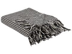 Beliani Bavlněná deka 125 x 150 cm černá/ bílá DAMEK