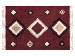 Beliani Bavlněný koberec 140 x 200 cm červený SIIRT