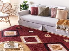 Beliani Bavlněný koberec 140 x 200 cm červený SIIRT