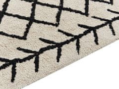 Beliani Bavlněný koberec 160 x 230 cm béžový/ černý BOZKIR