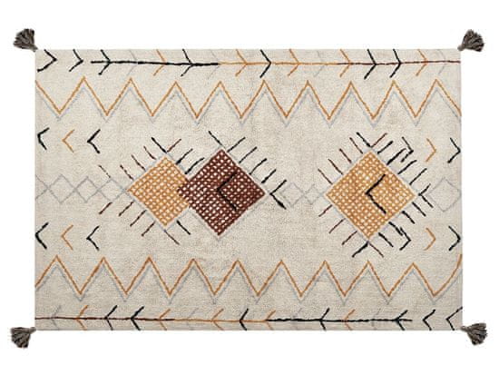 Beliani Bavlněný koberec 160 x 230 cm béžový BOLAY