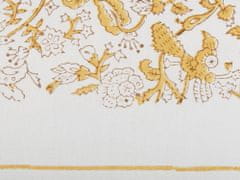 Beliani Bavlněný polštář 45 x 45 cm žlutý/bílý BILOBA
