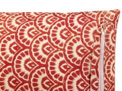 Beliani Bavlněný polštář geometrický vzor 45 x 45 cm červený RHUS