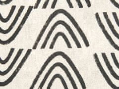 Beliani Sada 2 bavlněných polštářů s geometrickým vzorem a střapci 45 x 45 cm bílé/černé MAYS