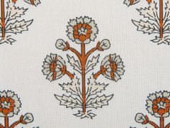 Beliani Bavlněný polštář květinový vzor 45 x 45 cm bílý OMORIKA