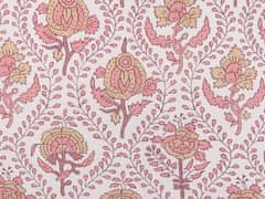 Beliani Bavlněný polštář květinový vzor 45 x 45 cm červený/ bílý PICEA