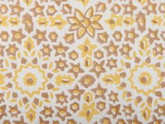Beliani Bavlněný polštář květinový vzor 45 x 45 cm žlutý LYCROIS