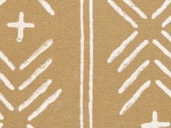 Beliani Bavlněný polštář s geometrickým vzorem 45 x 45 cm béžový/bílý BANYAN