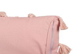 Beliani Sada 2 bavlněných polštářů se střapci 45 x 45 cm růžové TORENIA