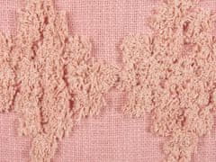 Beliani Bavlněný polštář se střapci 45 x 45 cm růžový