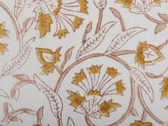 Beliani Sada 2 bavlněných polštářů s květinovým vzorem 45 x 45 cm bílé/žluté CALATHEA
