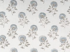 Beliani Sada 2 bavlněných polštářů s květinovým vzorem a střapci 45 x 45 cm bílé/modré CORNUS