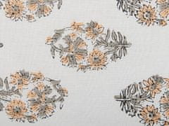 Beliani Bavlněný polštář s květinovým vzorem 45 x 45 cm bílý/oranžový SATIVUS
