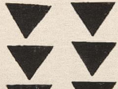 Beliani Bavlněný polštář trojúhelníkový vzor 45 x 45 cm béžový/černý CERCIS