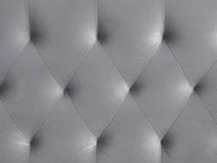 Beliani Rozkládací sametová postel 90 x 200 cm šedá MONTARGIS