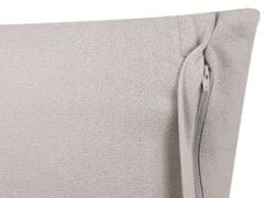 Beliani Bavlněný vyšívaný polštář 35 x 55 cm šedý/ béžový OCIMUM