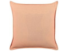 Beliani Sametový polštář se střapci 45 x 45 cm růžový RHODOCOMA