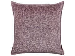 Beliani Sametový polštář 45 x 45 cm růžový KALMIA