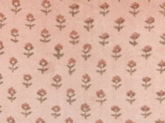 Beliani Sametový polštář se střapci květinový motiv 45 x 45 cm růžový RUMHORA