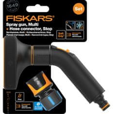 Fiskars 1057609 comfort set - zavlažovací pistole multi + hadicová spojka Comfort STOP 1/2" - 5/8"