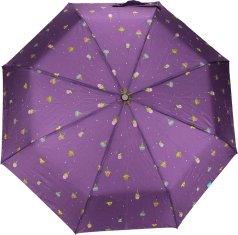 Perletti Dámský skládací deštník manuální "Květináče", fialová