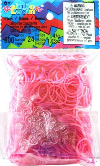 Rainbow Loom Original-gumičky-600ks-růžová plná