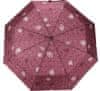 Perletti Dámský skládací deštník manuální "listy", růžová/fialová