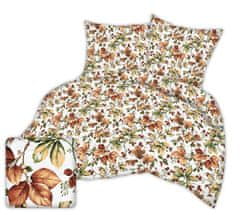 KZ 100% bavlněné prádlo vyrobené z kůry 160x200 bílé podzimní listí