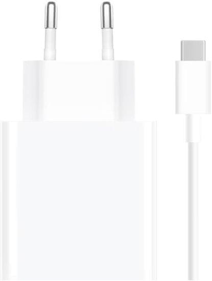 Xiaomi síťová nabíječka, 67W, bílá + USB-C kabel, bílá