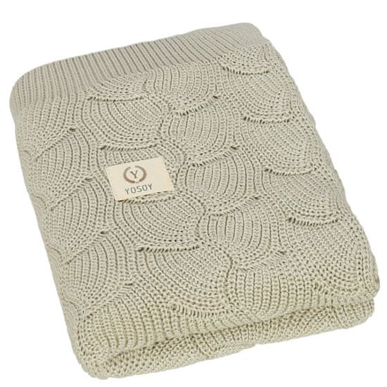 YOSOY Waves Dětská deka ze 100% organické bavlny, 100x80 cm, Light Olive