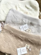 YOSOY WAVES Dětská deka ze 100% organické bavlny, 100x80 cm, Latte