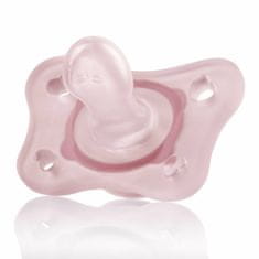 Chicco Physio Forma Mini Soft uklidňující dudlíky, 2ks, růžová/transparentní, 0-2m