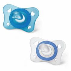 Chicco Physio Forma Mini Soft zklidňující dudlíky, 2ks, modrá/transparentní, 2-6m
