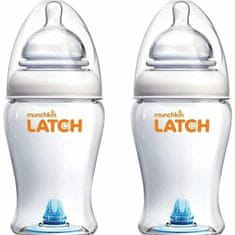 LATCH, Set Kojeneckých lahví s antikolikovým ventilem, 240ml, od 0m+, 2ks