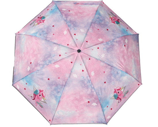 Perletti Dětský skládací deštník Jednorožec, růžový