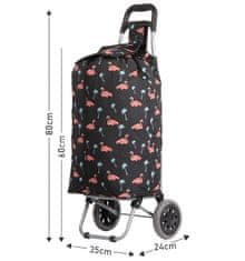 Aerolite Nákupní taška na kolečkách HOPPA ST-375 - flamingo