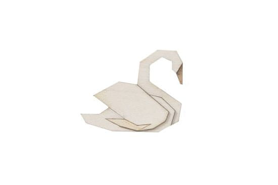 BeWooden Brož White Swan Brooch ze dřeva