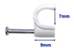 sapro Kabelová příchytka, úchyt kabelu 7 mm KN-7 bílá, 100 ks