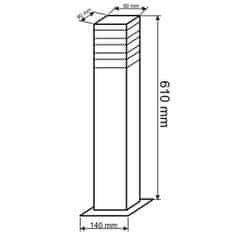 INNA Venkovní zahradní lampa E27 ČERNÝ SLOUP Čtverec 60cm