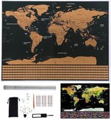 HADEX Stírací mapa světa 85x59cm
