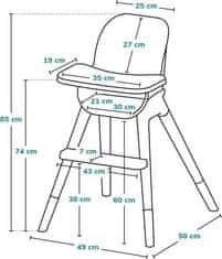 Lionelo Jídelní židlička Koen 2v1 Blue Sky